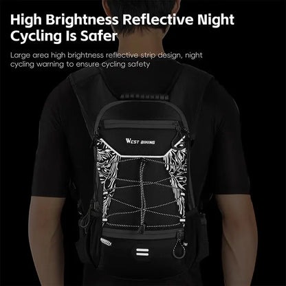 WEST BIKING 7L/16L Cycling Backpack Breathable Reflective Outdoor Climbing Hiking Hydration Backpack Bike Helmet Storage Bag