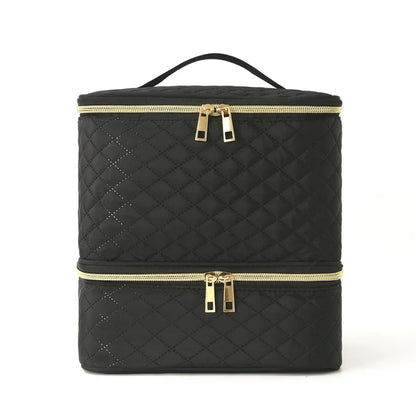 80Bottles Nail Polish Storage Bag Portable Cosmetic Large Shoulder Bag Organizer for Travel Nail Salon 3 Layer Essential Oil Bag