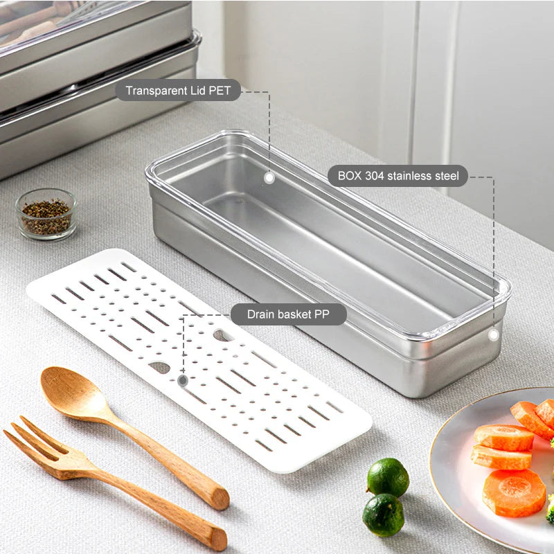 Stainless Steel Tableware Storage Container Chopsticks knife Fork Organizer Box Kitchen Acceesories Dish Drainer Storage Box