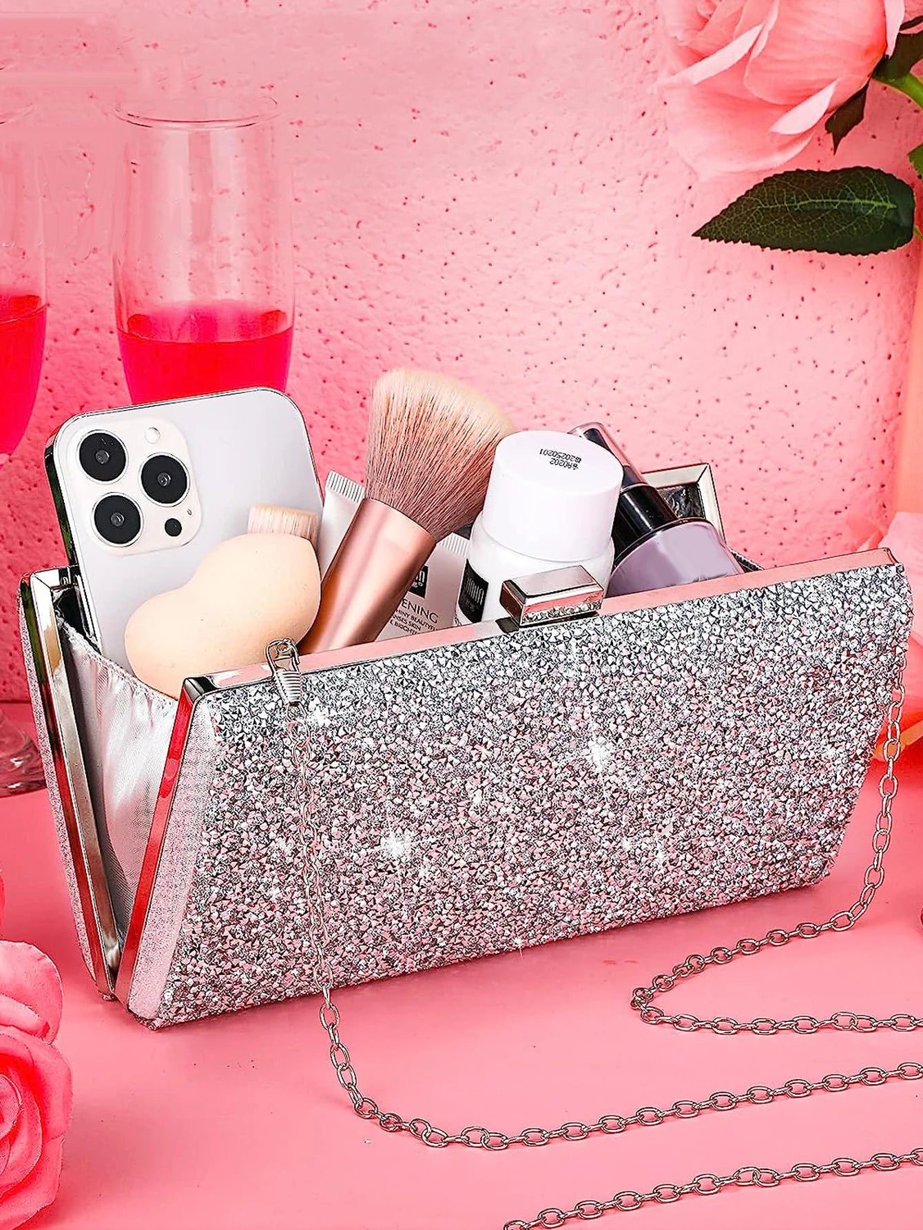 Sparkling, Elegant, Exquisite Dinner Party Handbag Water Diamond Handbag Crossbody Bag, Women's Wedding Party Bag Dinner Bag