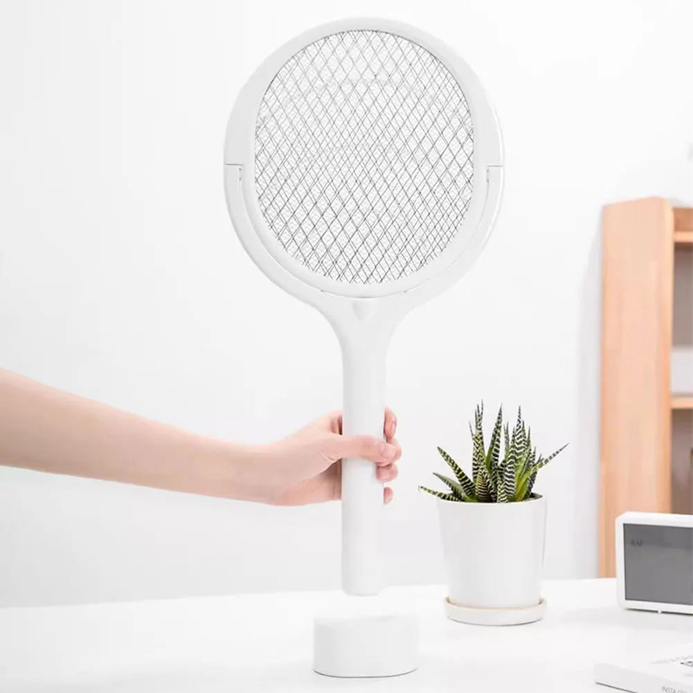 Rotating Head Mosquito Swatter 2-In-1 Mosquito Killer Lamp Multi Functional Mosquito Swatter Bat Swatter Rechargeable for Home
