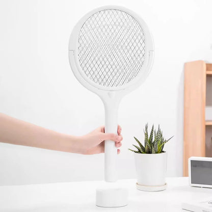 Rotating Head Mosquito Swatter 2-In-1 Mosquito Killer Lamp Multi Functional Mosquito Swatter Bat Swatter Rechargeable for Home
