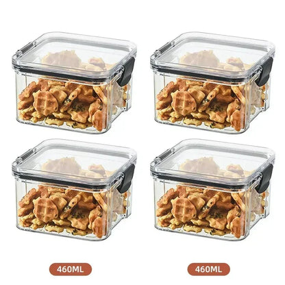 Sealed Jars Kitchen Grain Storage Organizer Large Tank Plastic Moisture-proof Storage Box Stackable Household Seasoning Jars Set