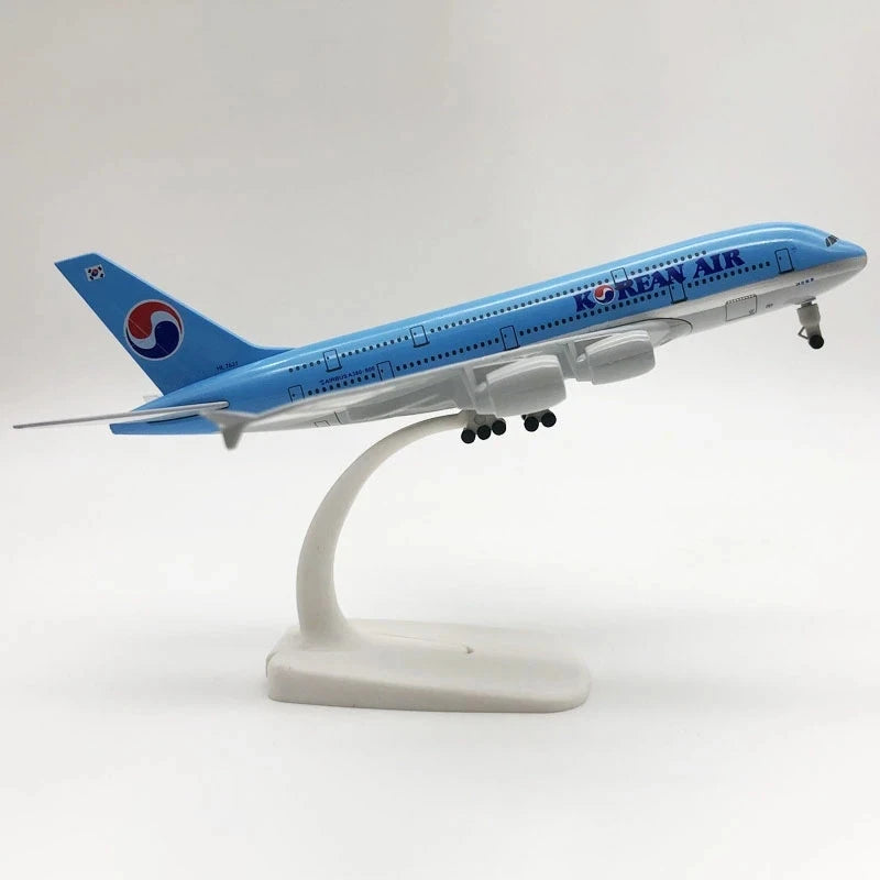 Scale 1:250 Metal Aviation Replica 20cm Korean A380 Aircraft Model Airplane Miniature Room Decor Xmas Gift Kids Toys for Boys