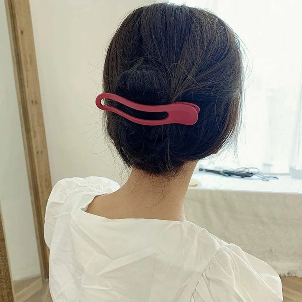 Simple Wild Girls Seamless Women Candy Color Hair Claw Face Wash Hairpin Plastic Duckbill Clip