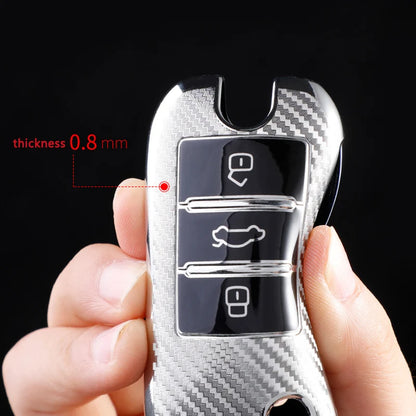 TPU Carbon Fiber Car Flip Key Case Cover Bag Holder Keychain for Roewe RX5 MG3 MG5 MG6 MG7 MG ZS GT GS 350 360 750 W5