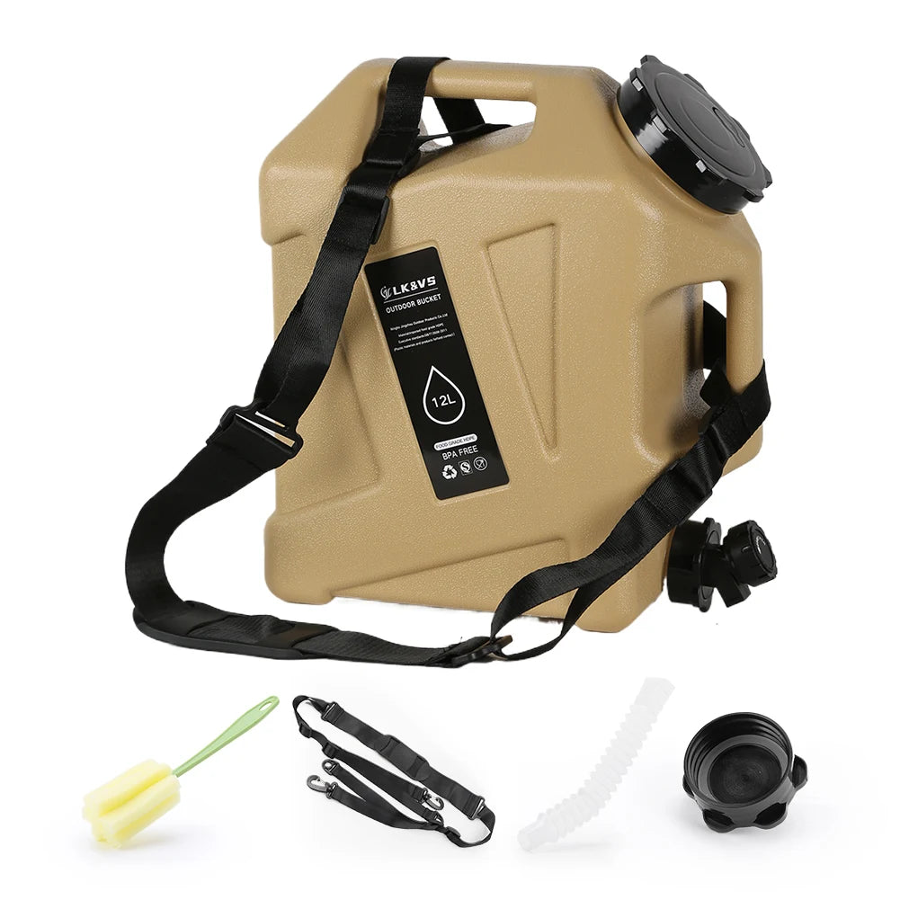 10/12L Portable Camping Water Jug BPA Free Water Tank with 2 Collapsible Water Bag for Camping Car Outdoor Hiking Picnic Fishing