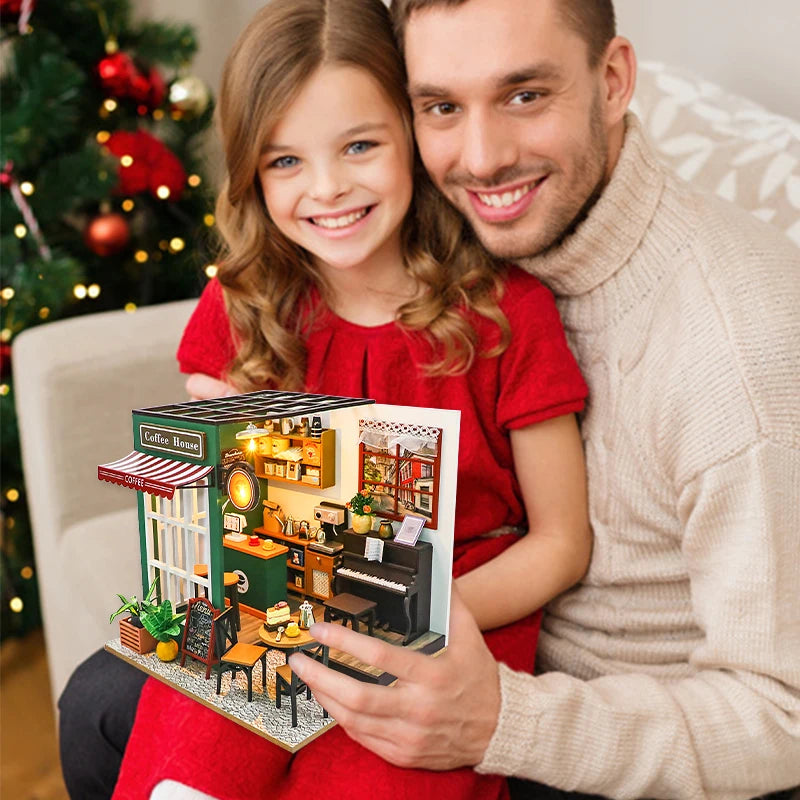 Wooden Miniature Doll House 3D Puzzle Toy Assembled DollHouses Building Model Kit Making Room Toys Decorations With Furniture