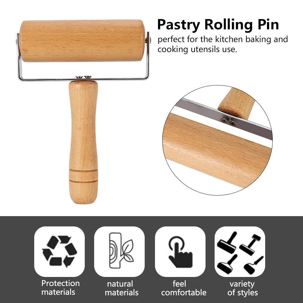 Wooden Pastry Dough Roller Easy To Use Smooth Baking Roller For Rolling Out Even Crusts/Pizza Crusts / Other Baking Tools