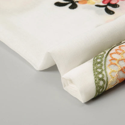 Women Foulard Embroidered Cotton linen Scarf Bandana Elegant Long Shawl Hijab Summer Sun Protection Floral Scarfs Vintage Tippet