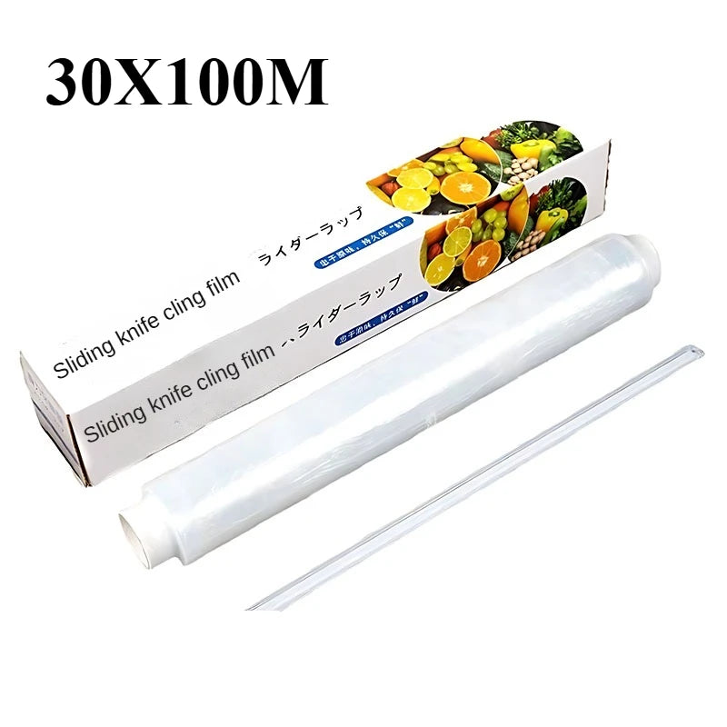 Slider Cling Film Food Grade Slider Convenient Cutting Large Roll Kitchen Household Cutting Box Economical and Practical Set