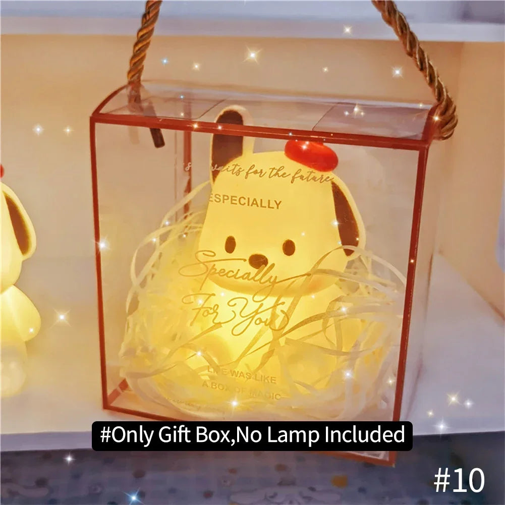 Vinyl Night Light Bedroom Decor Lights Button Battery Powered Moonlight Cartoon Animal Lamps Children Gift Decorative Lamp