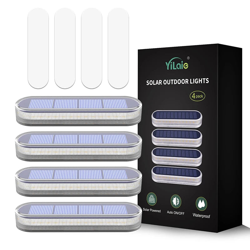 Solar Deck Light Outdoor Solar Lighting Stair Lamp Waterproof IP68 30 LEDs For Railing Fence Yard Lamp Exterior Decorative