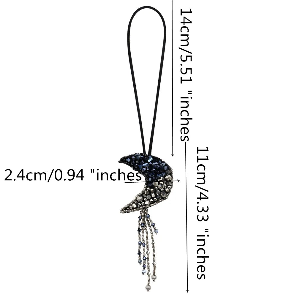 3D Handmade Rhinestone Beaded Coconut tree, butterfly hanging rope Patches Crystal Bag lanyard Patch beading Applique Patch