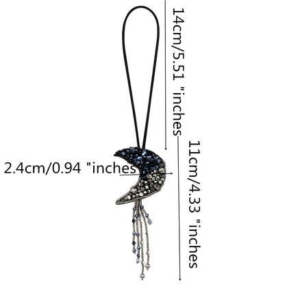 3D Handmade Rhinestone Beaded Coconut tree, butterfly hanging rope Patches Crystal Bag lanyard Patch beading Applique Patch