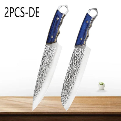 WXCOO Forged Chef's Slicing Knives Stainless Steel Kitchen Knives Sander Knife Wood Handle Boning Knife Fruit Paring BBQ Tool