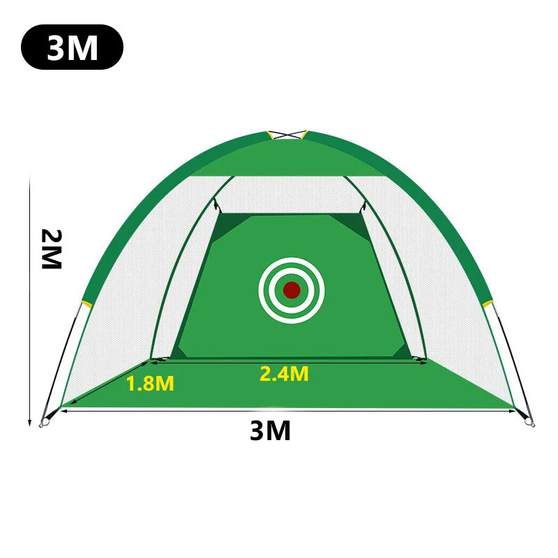 3M Men Standing Bag Hitting Target Tent Driving Swing Tent Golf Hole No Magnetic Golf Ball Practice Training Hit Net Cage XA147A