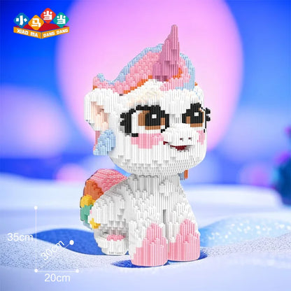 Sitting unicorn building blocks Puzzle assembly DIY decompression toys decoration Adult children gift creative Fantastic animals