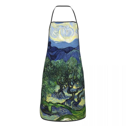 Bib Vincent Van Gogh Starry Night Aprons Men Women Unisex Adult Chef Cooking Kitchen Tablier Cuisine Painting