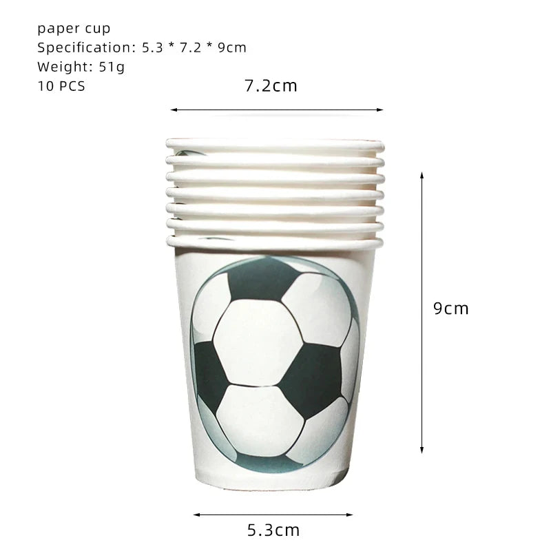 White Football Birthday Party Decorations Soccer Disposable supplies Tablecloth bag balloons children favors Kids Boys Baby game