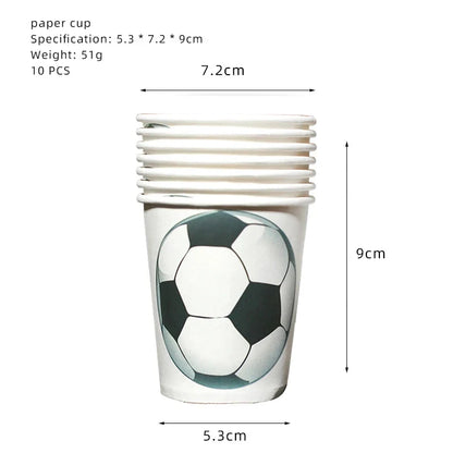 White Football Birthday Party Decorations Soccer Disposable supplies Tablecloth bag balloons children favors Kids Boys Baby game