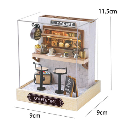 Wooden Miniature Doll House 3D Puzzle Toy Assembled DollHouses Building Model Kit Making Room Toys Decorations With Furniture