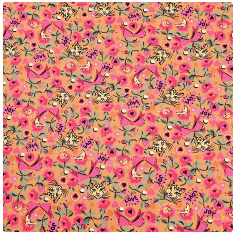 100% Cotton Canvas Fabric with Rose Flower Cartoon Print, Handmade DIY Bag, Pillow Back Cushion, Table Cloth Telas, CR-1879