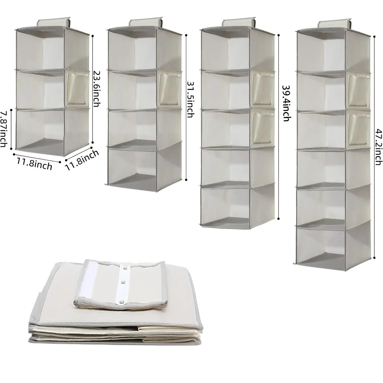 3/4/5/6 Layers Hanging Luggage Organizer Bag Large Capacity Foldable Clothes Storage Bag Portable Breathable Wardrobe Garment