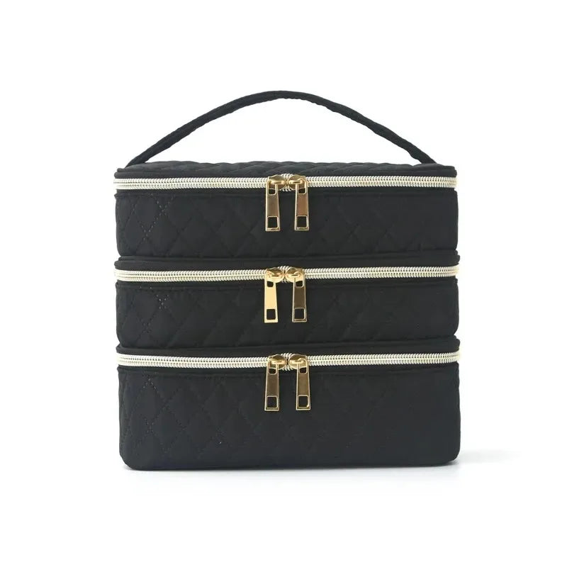 3 Layer Nail Polish Organizer Bag Holds 84 Bottles Nail Lamp Detachable Compartments Travel Salon Home DIY  Nail Tech Storage