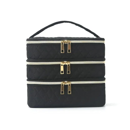 3 Layer Nail Polish Organizer Bag Holds 84 Bottles Nail Lamp Detachable Compartments Travel Salon Home DIY  Nail Tech Storage