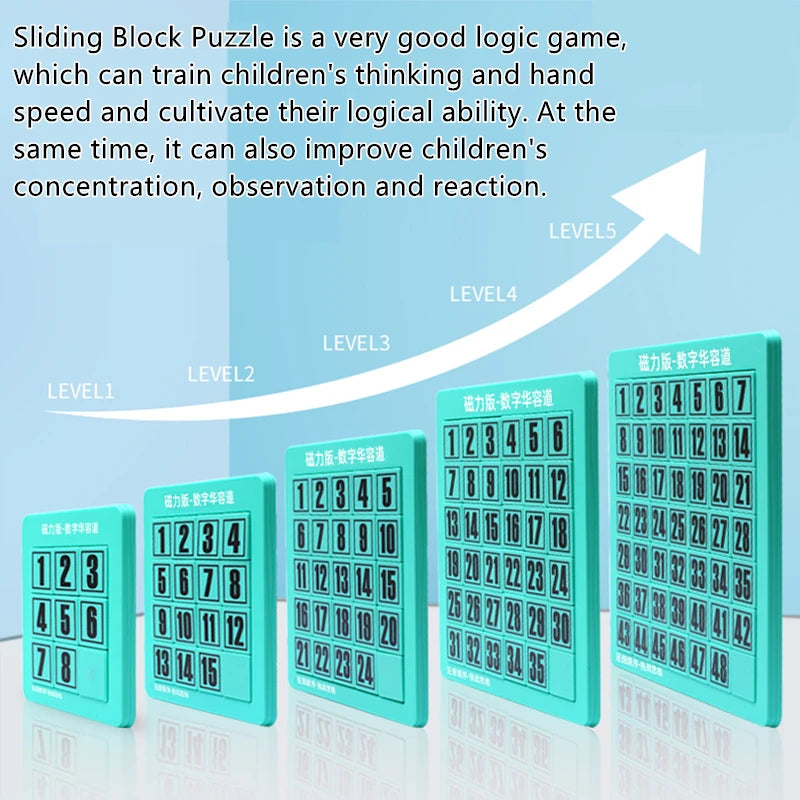 Intelligence Improvement Training Digital Huarong Road, Magnetic Children's Educational Magnetic Puzzle Thinking Training Toys