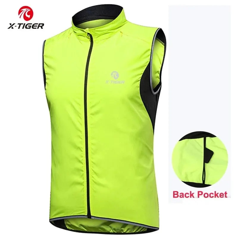 X-TIGER Cycling Vest Sleeveless Bicycle Reflective Windproof Uitra-Light Sun Protection Mountaineering Jacket Cycling Sportswear