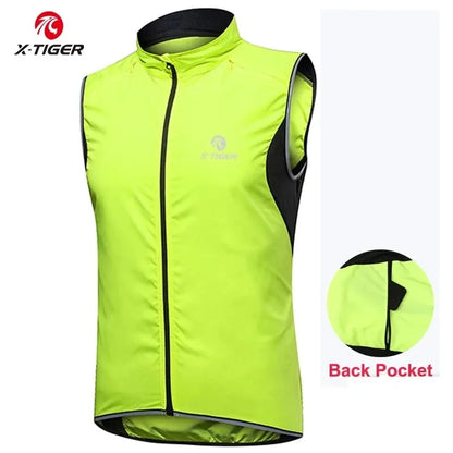 X-TIGER Cycling Vest Sleeveless Bicycle Reflective Windproof Uitra-Light Sun Protection Mountaineering Jacket Cycling Sportswear