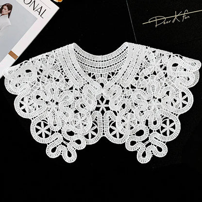 Summer Knitted Hollow Thin Lace Fake Collar Shawl Pullover Short Suspender Skirt False Collar Detachable Collars Sun Protection