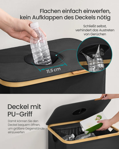 SONGMICS Deposit Bottle Collection container bottles Collector Empty Recycled container with Hole Lid Inner Bag with Handles kitchen