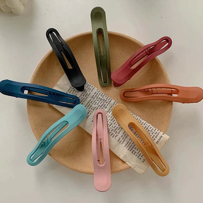 Simple Wild Girls Seamless Women Candy Color Hair Claw Face Wash Hairpin Plastic Duckbill Clip