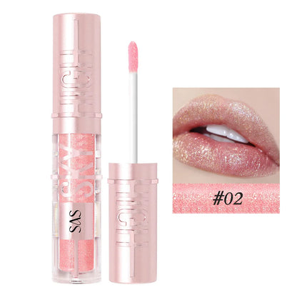 USHAS 12 color glitter mirror hydrating lip gloss pearl color development nourishing moisturizing lip glaze