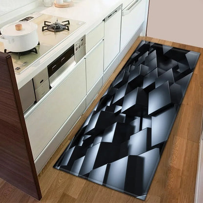 Sci-fi Geometric Square Pattern Home Kitchen Floor Mat Door Front Decoration Floor Mat