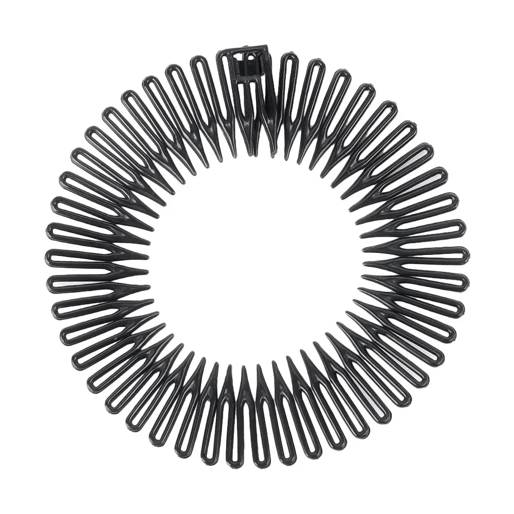 Women Plastic Full Circle Stretch Diamond Flexible Comb Teeth Headband Hair Band Clip Face Wash Fixed Hair Accessories Non-Slip