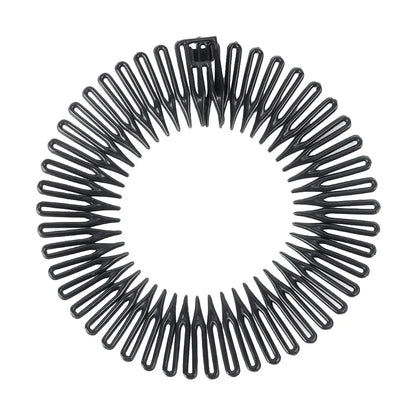 Women Plastic Full Circle Stretch Diamond Flexible Comb Teeth Headband Hair Band Clip Face Wash Fixed Hair Accessories Non-Slip
