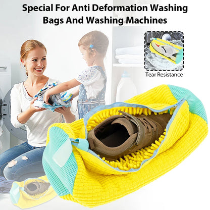 Washing Shoes Bag Padded Net Laundry Shoes Protector Fluffy fibers Polyester Sneaker Washing Friendly Laundry Bag Drying Bags