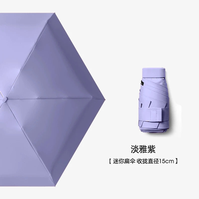 UPF50+ Mini Umbrella Sun Protection Pocket Umbrella Capsule Rainproof Outdoor Traveling Sunshade Portable Parasol Rain Umbrella