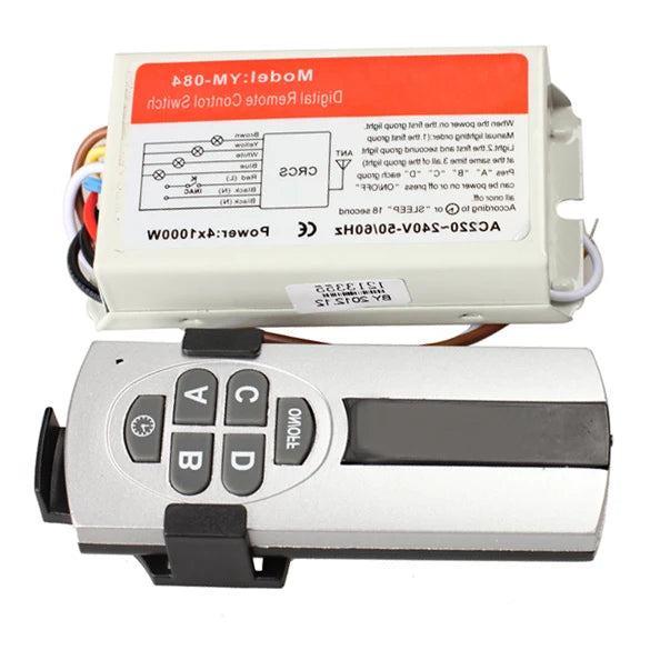 Wireless Remote Control 4 Ports Digital Remote Control 220V 1/2/3 Channel Switch Lightswitch NO/OFF For Lamp Light Smart Home