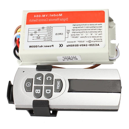 Wireless Remote Control 4 Ports Digital Remote Control 220V 1/2/3 Channel Switch Lightswitch NO/OFF For Lamp Light Smart Home