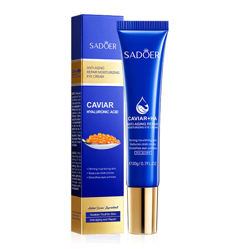 SADOER Caviar Hyaluronic Acid Eye Cream Anti Dark Circles Removal Eyes Bags Firming Moisturizing Beauty Eyes Skin Care Products