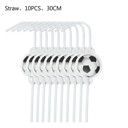 White Football Birthday Party Decorations Soccer Disposable supplies Tablecloth bag balloons children favors Kids Boys Baby game