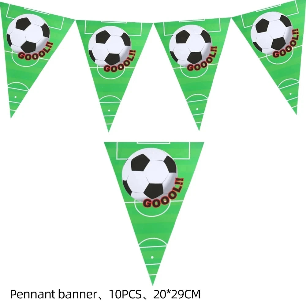 White Football Birthday Party Decorations Soccer Disposable supplies Tablecloth bag balloons children favors Kids Boys Baby game