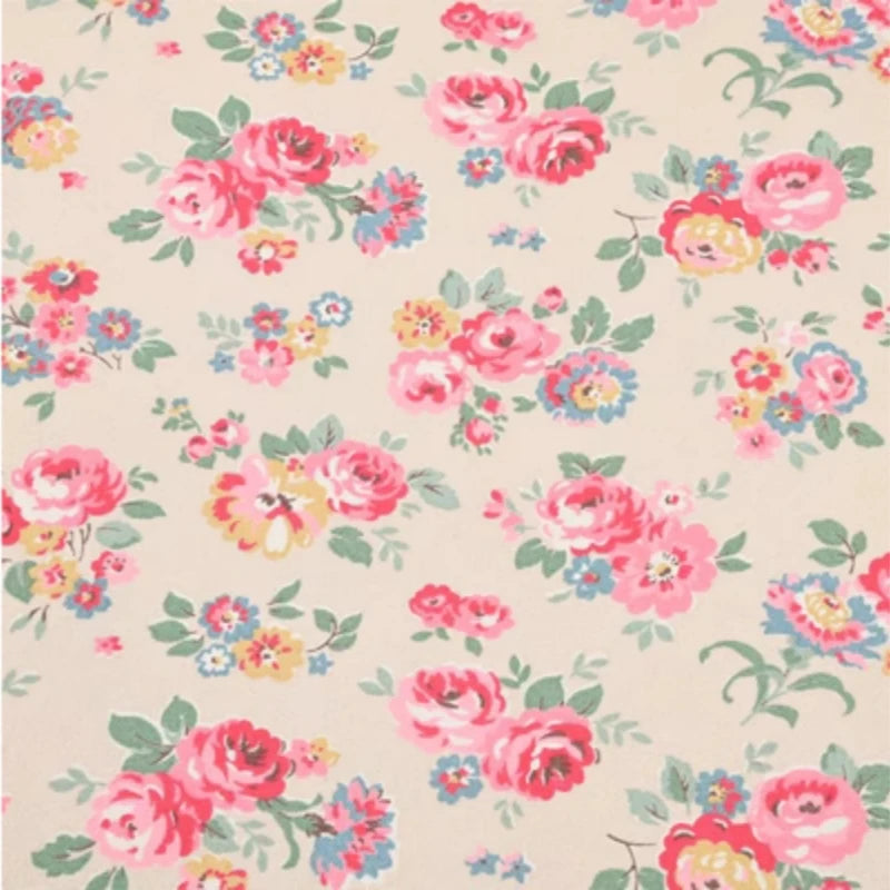 100% Cotton Canvas Fabric with Rose Flower Cartoon Print, Handmade DIY Bag, Pillow Back Cushion, Table Cloth Telas, CR-1879