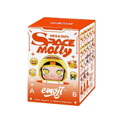 POP MART MEGA SPACE MOLLY 100% X Emoji Series Blind Box Guess Bag Desktop Decoration Cute Model Gift Girl Blind Bag Toys Anime