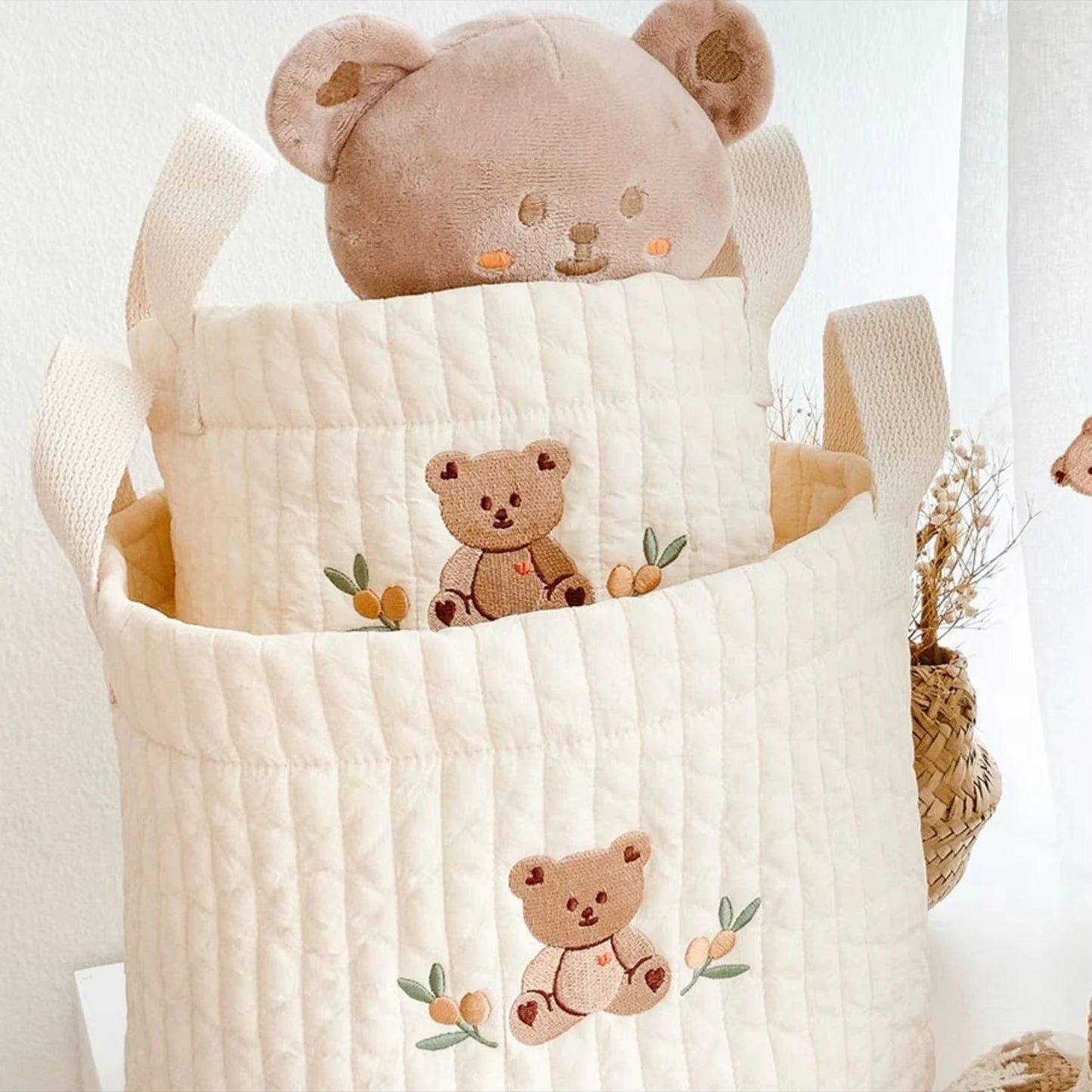Toy storage bag Baby Bags Bear Embroidery Diaper Bag Caddy Nappy Cart Storage Mummy Maternity Bag for Newborn Diapers Toys